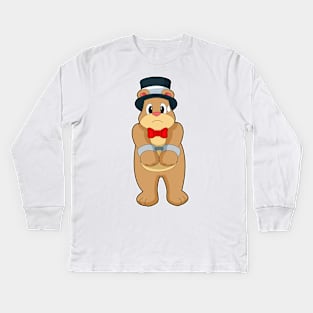 Bear Groom Handcuffs Wedding Kids Long Sleeve T-Shirt